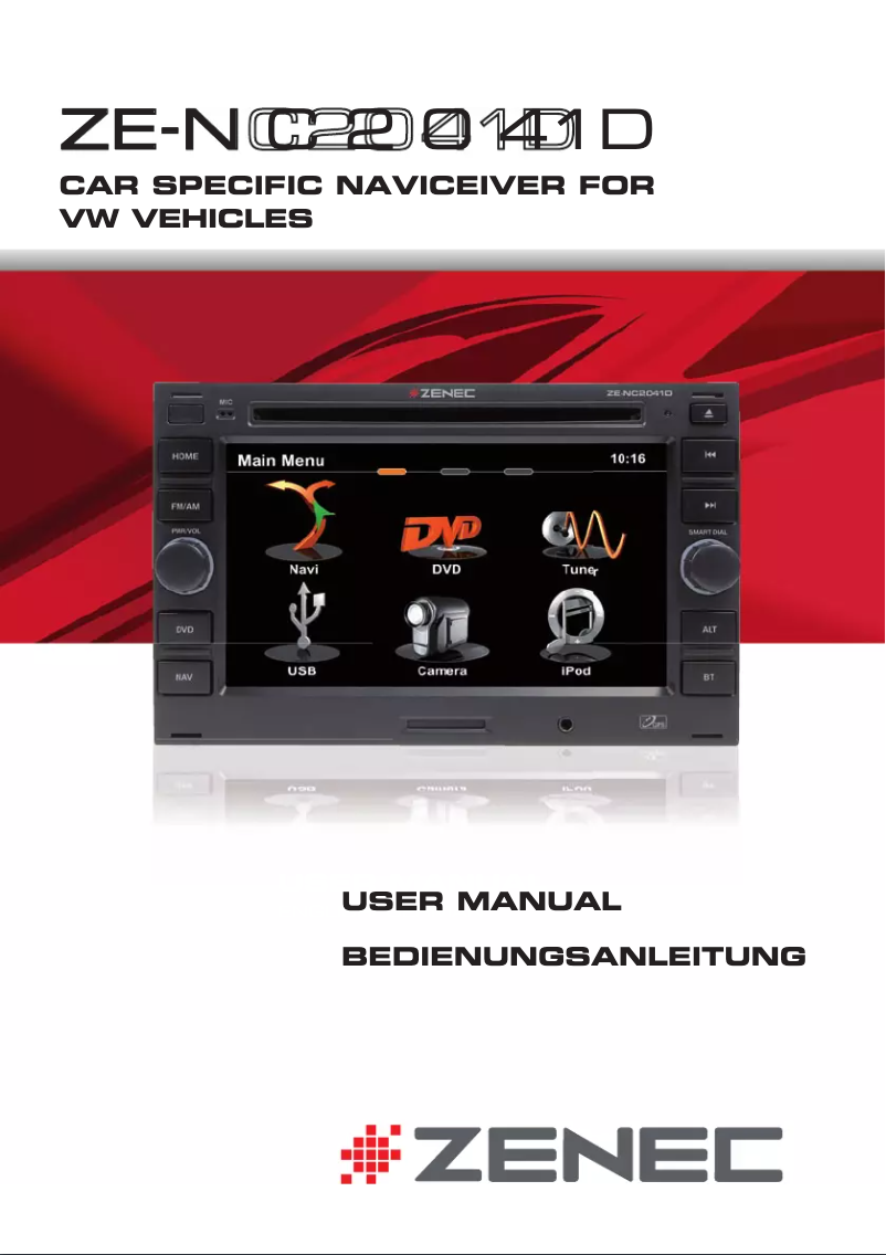 Image de la première page du manuel de l'appareil ZE-NC2041D (Volkswagen & Seat)