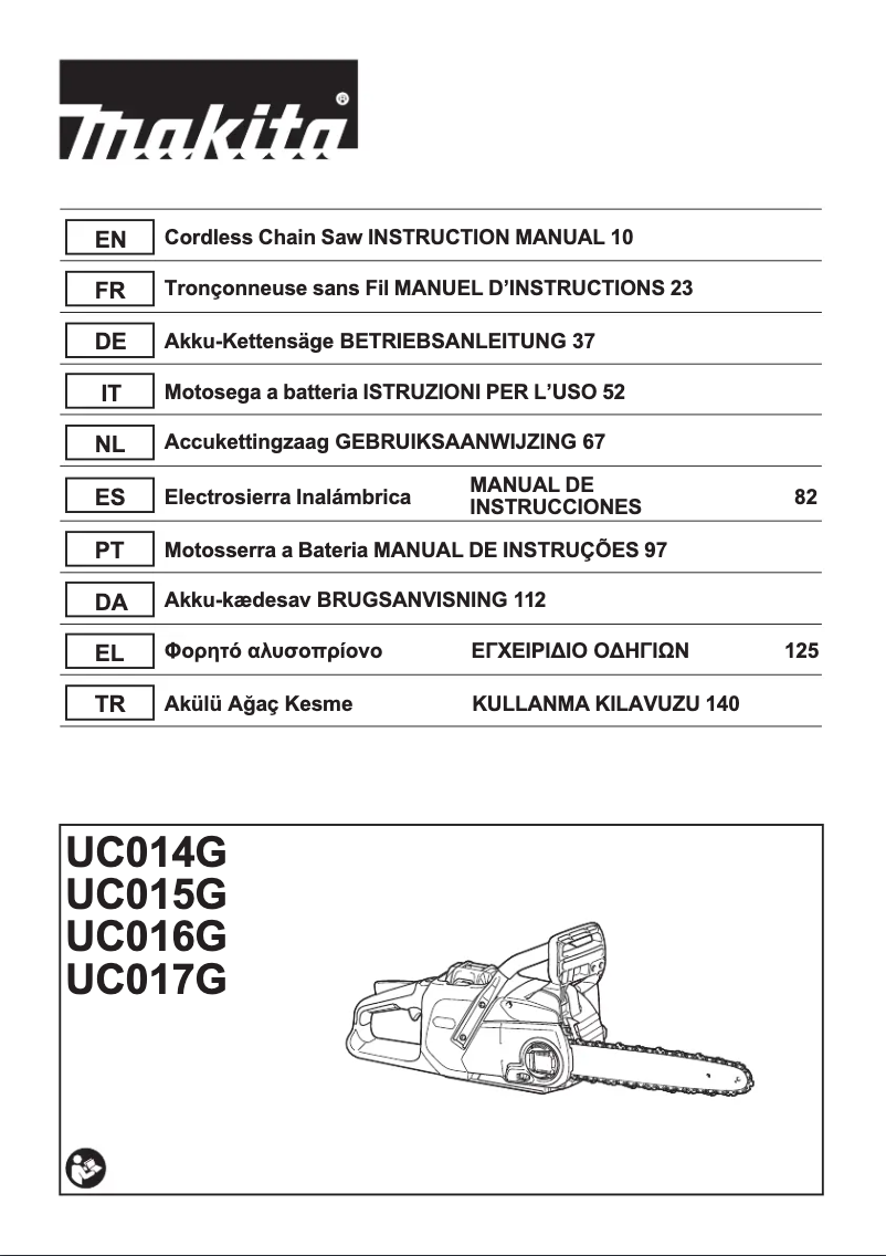 Page n°1 - Manuel utilisateur Makita UC016G