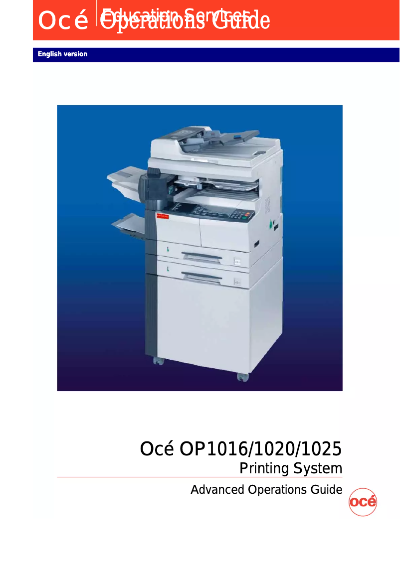 Image de la première page du manuel de l'appareil OP1016