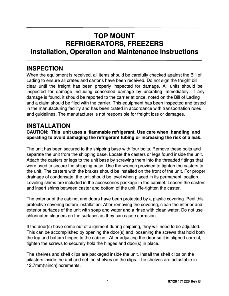 Page 1 de la notice Manuel utilisateur Norlake AdvantEDGE NLTF23-S