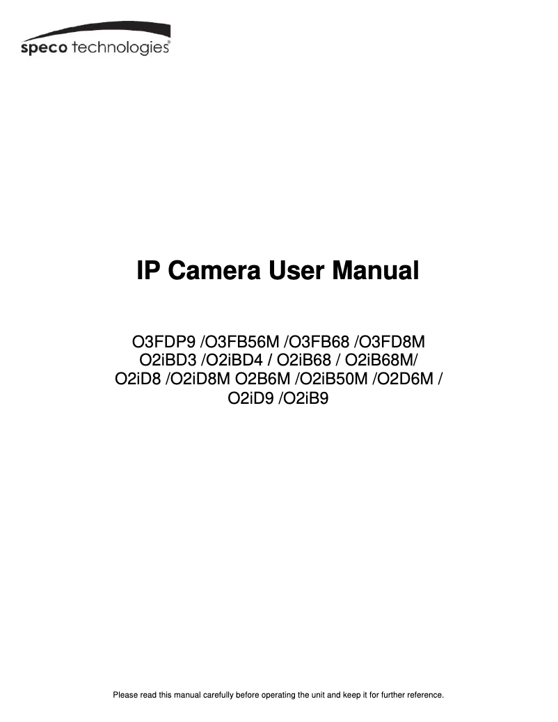 Page 1 de la notice Manuel utilisateur Speco Technologies Intensifier IP O2ID8
