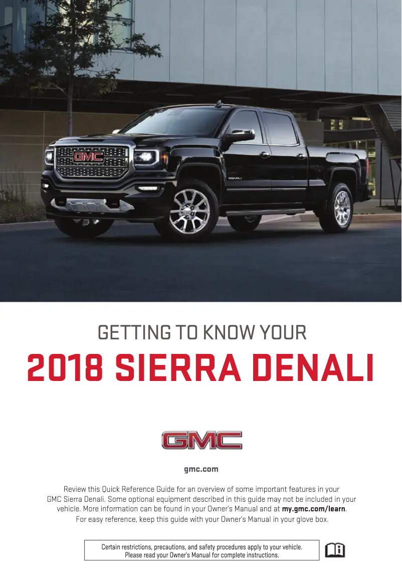 Página 1 del manual Guía de inicio rápido GMC Sierra HD (2018)