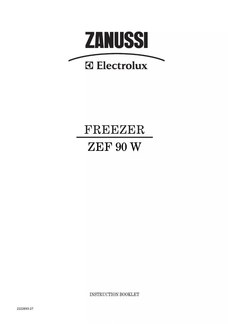 Page n°1 - Manuel utilisateur Zanussi-Electrolux ZEF90W1