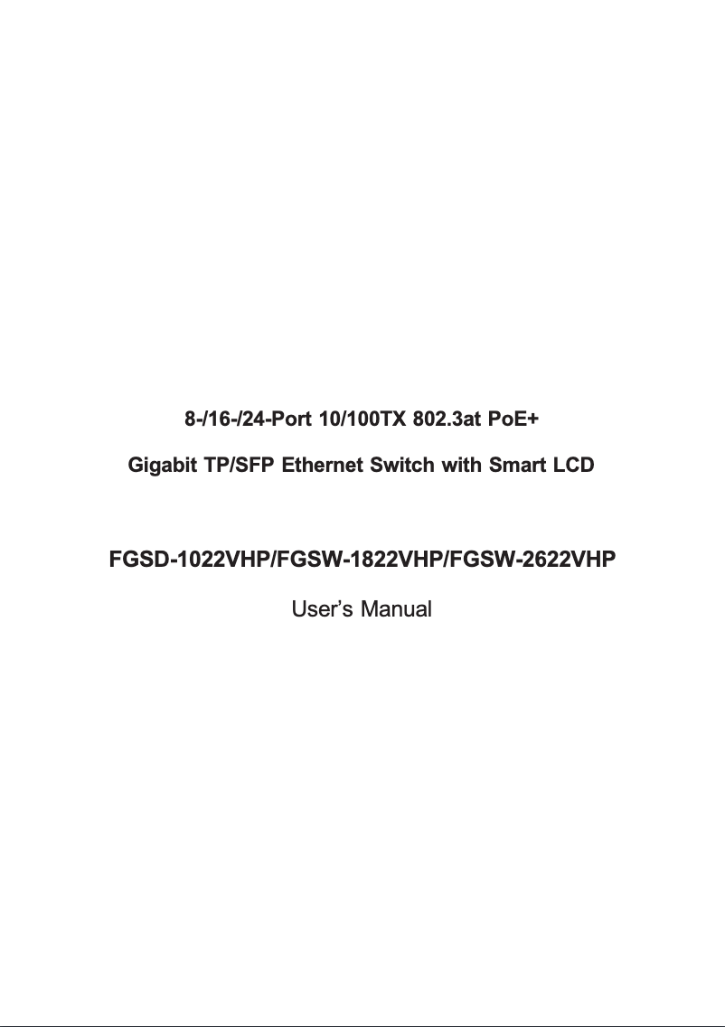 Page n°1 - Manuel utilisateur Planet FGSW-2622VHP