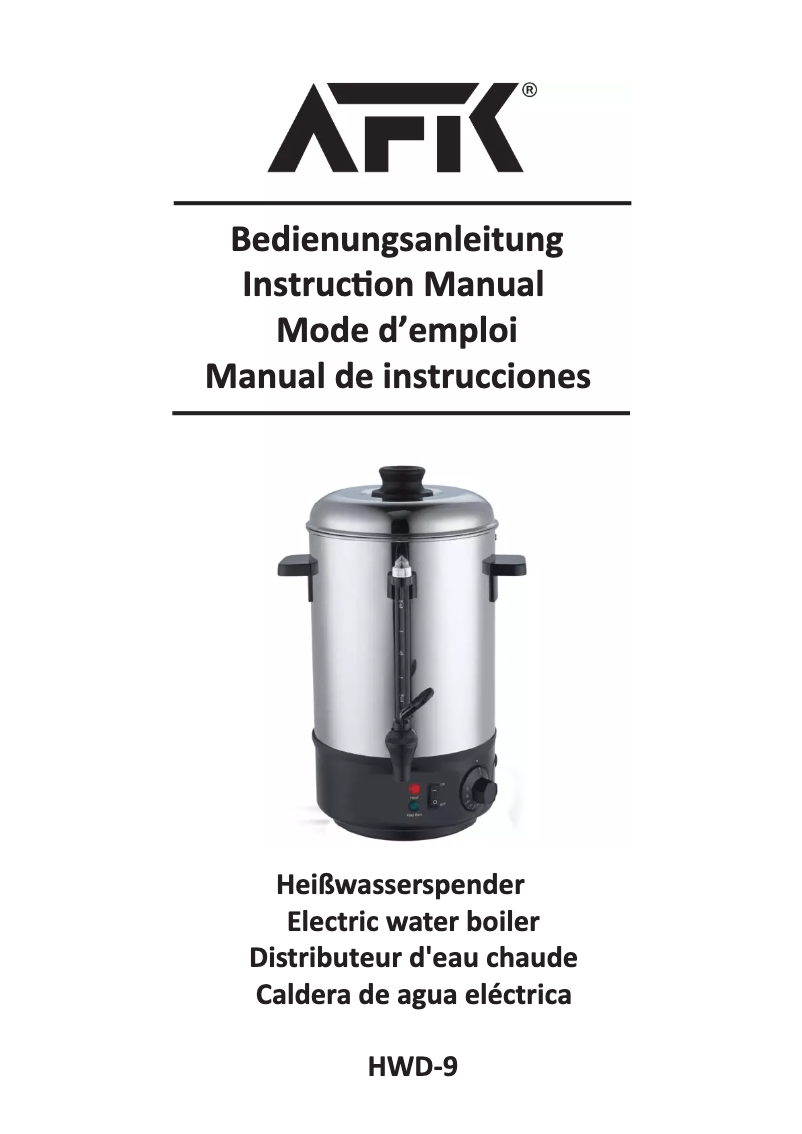 Imagen de la primera página del manual del dispositivo HWD-9