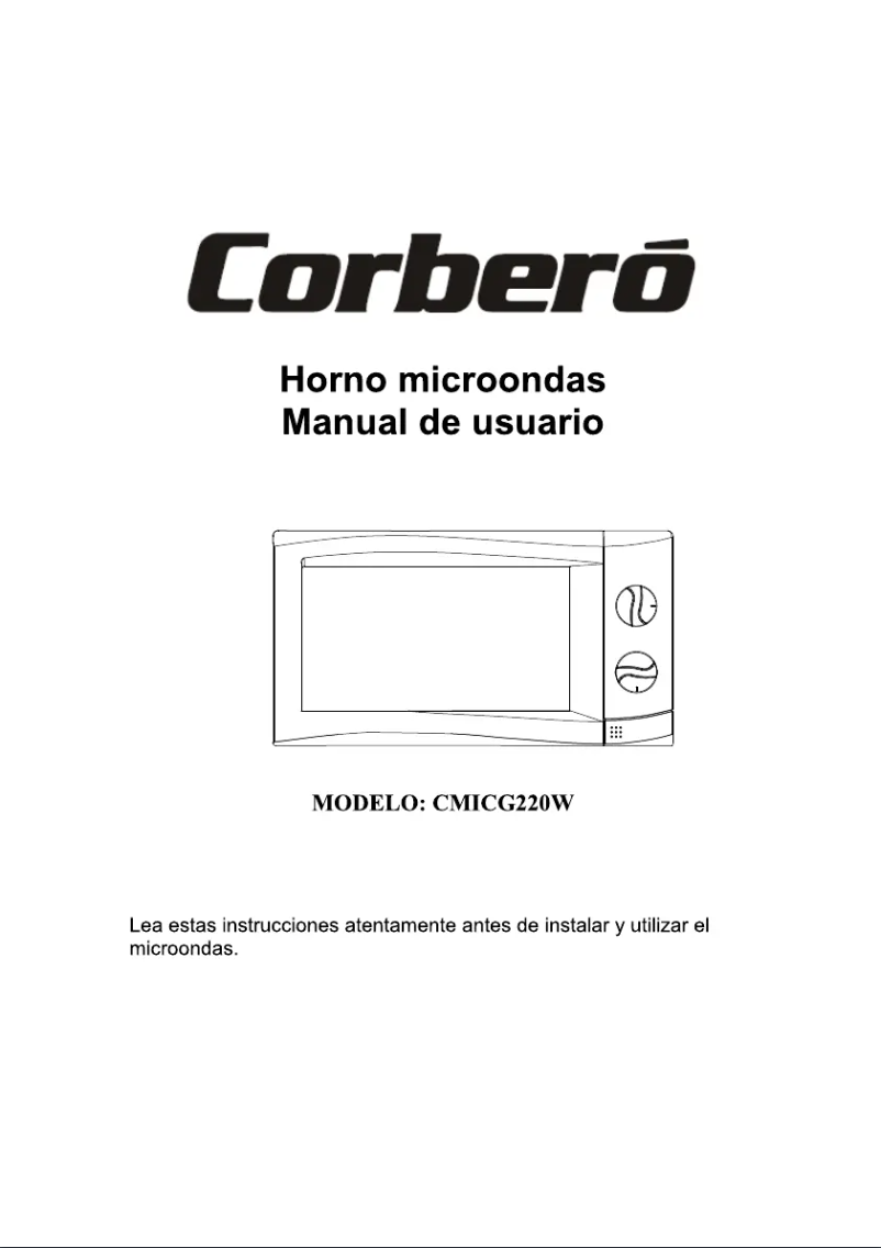 Image de la première page du manuel de l'appareil CMICG220W