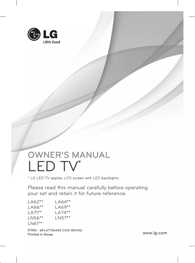 Page n°1 - Manuel utilisateur LG 42LA740Y