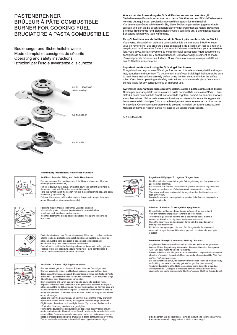Page 1 de la notice Manuel utilisateur Stöckli Säntis little