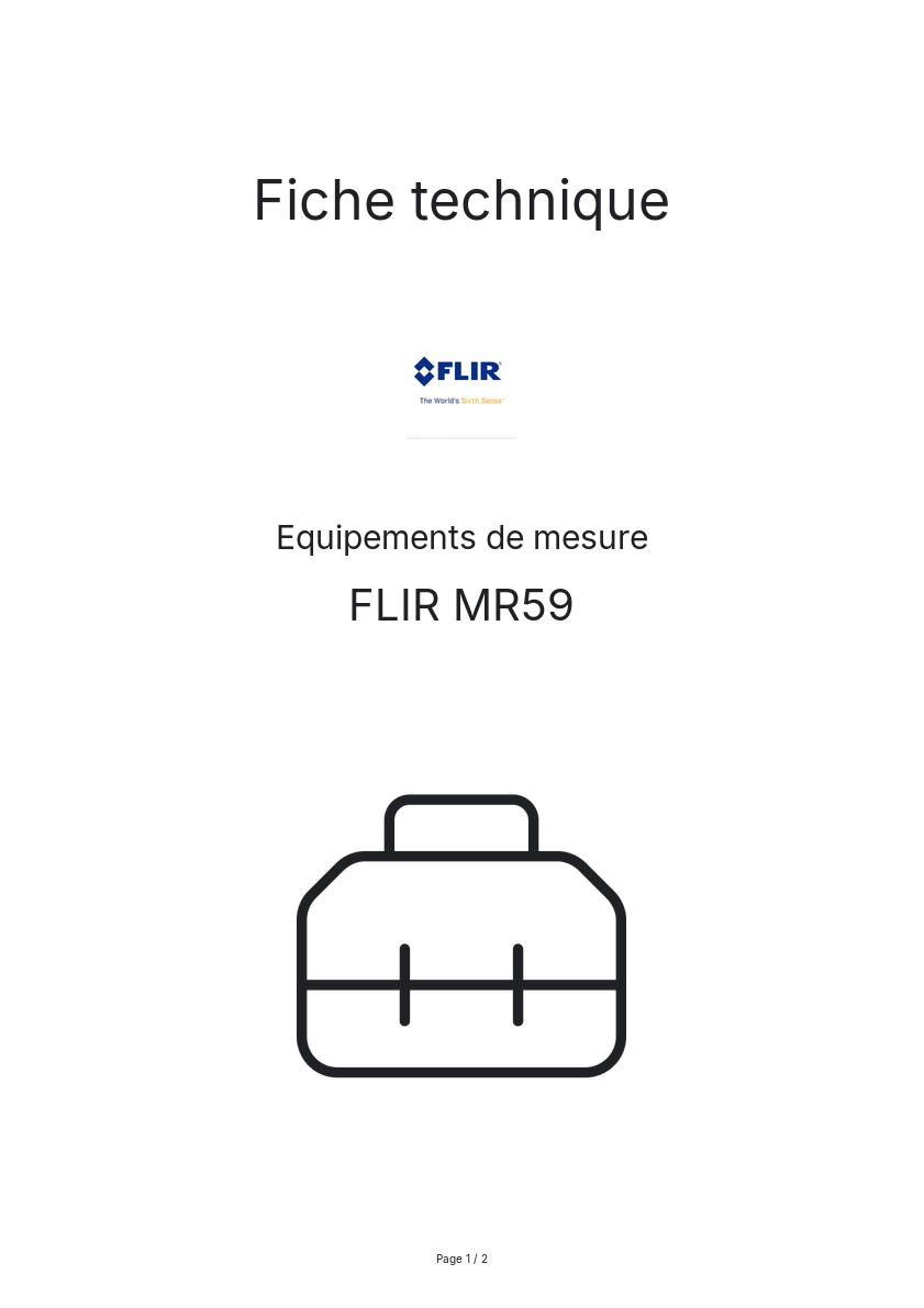 Page n°1 - Fiche technique FLIR MR59