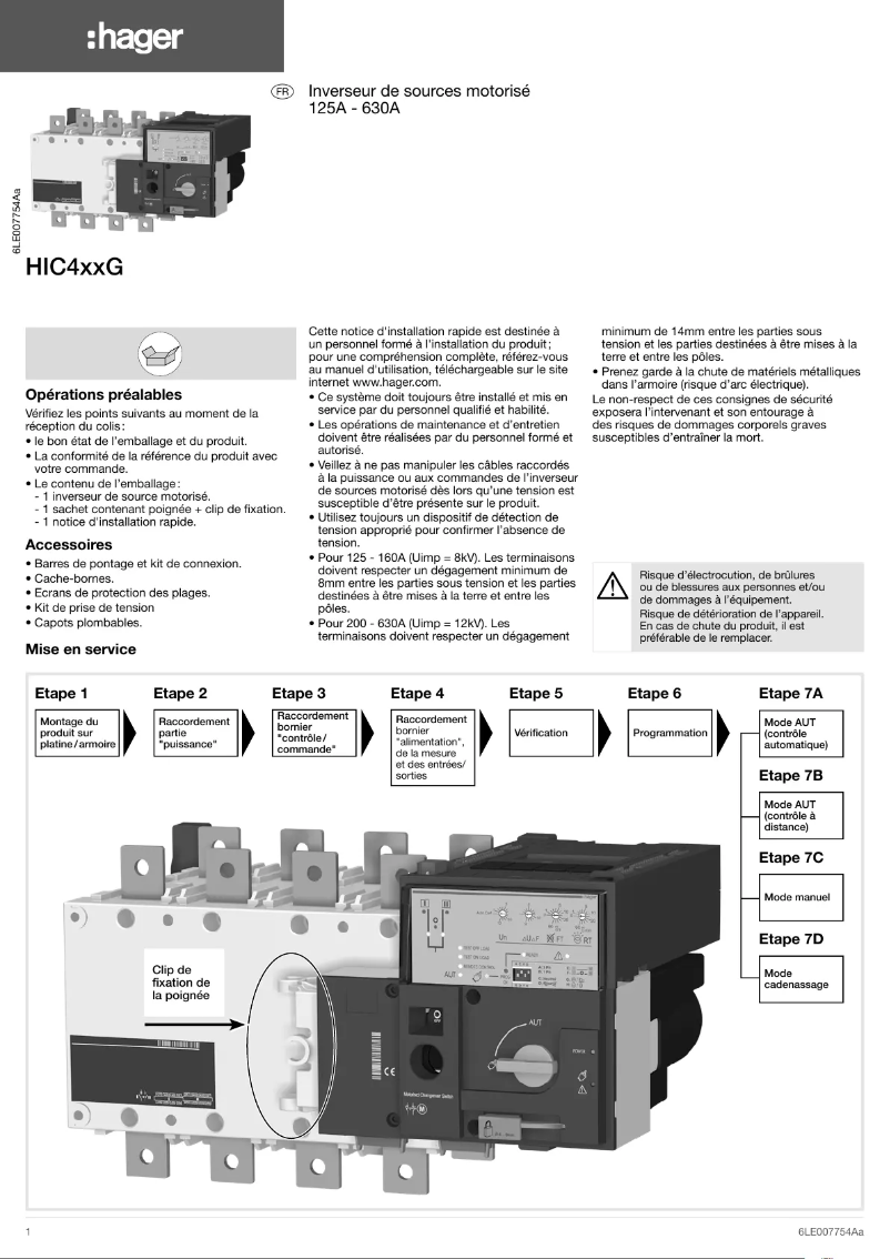 Image de la première page du manuel de l'appareil HIC463G