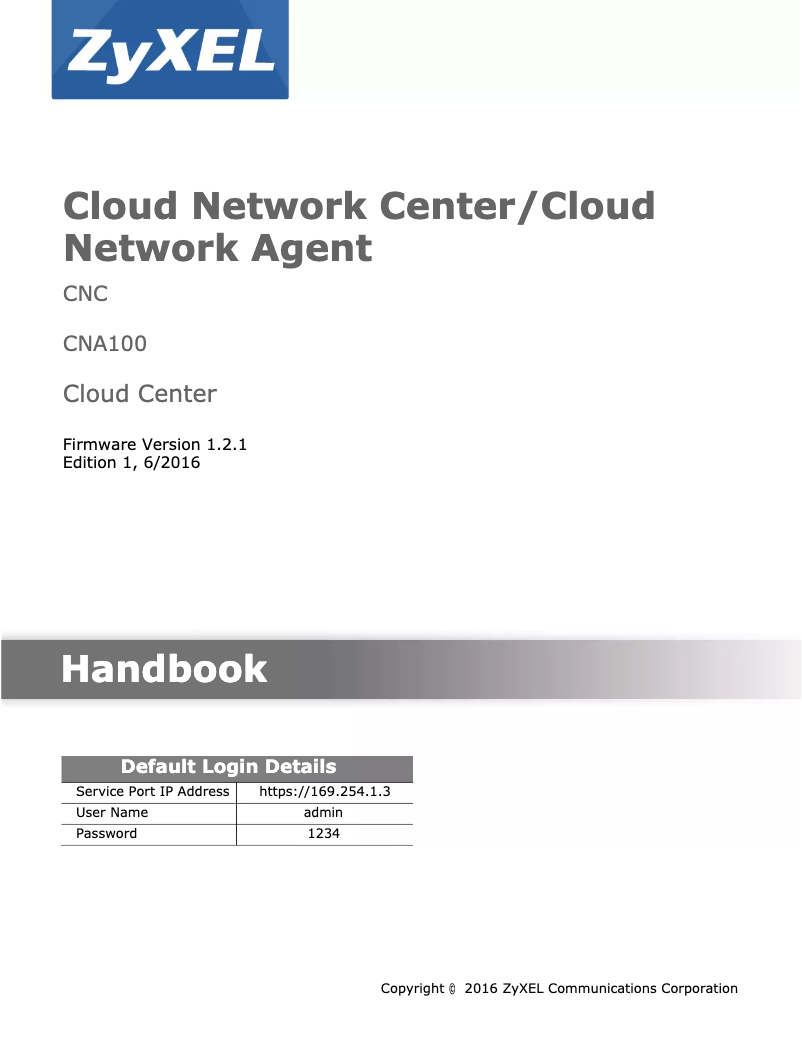 Page 1 de la notice Manuel utilisateur ZyXEL CNA100