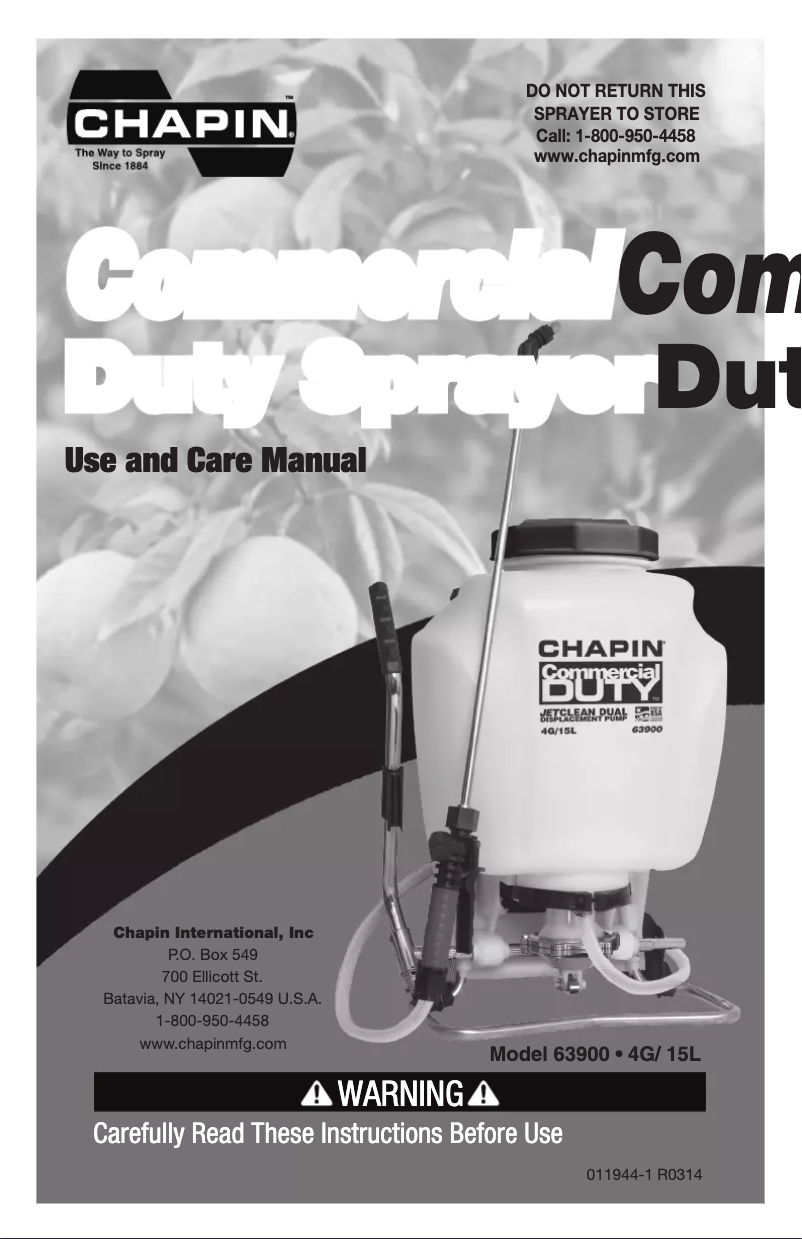 Page n°1 - Manuel utilisateur Chapin 63900