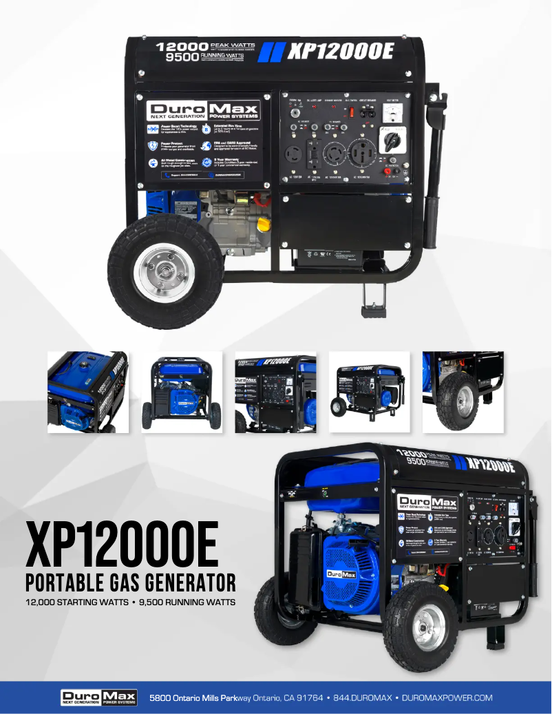 Page n°1 - Fiche technique DuroMax XP12000E