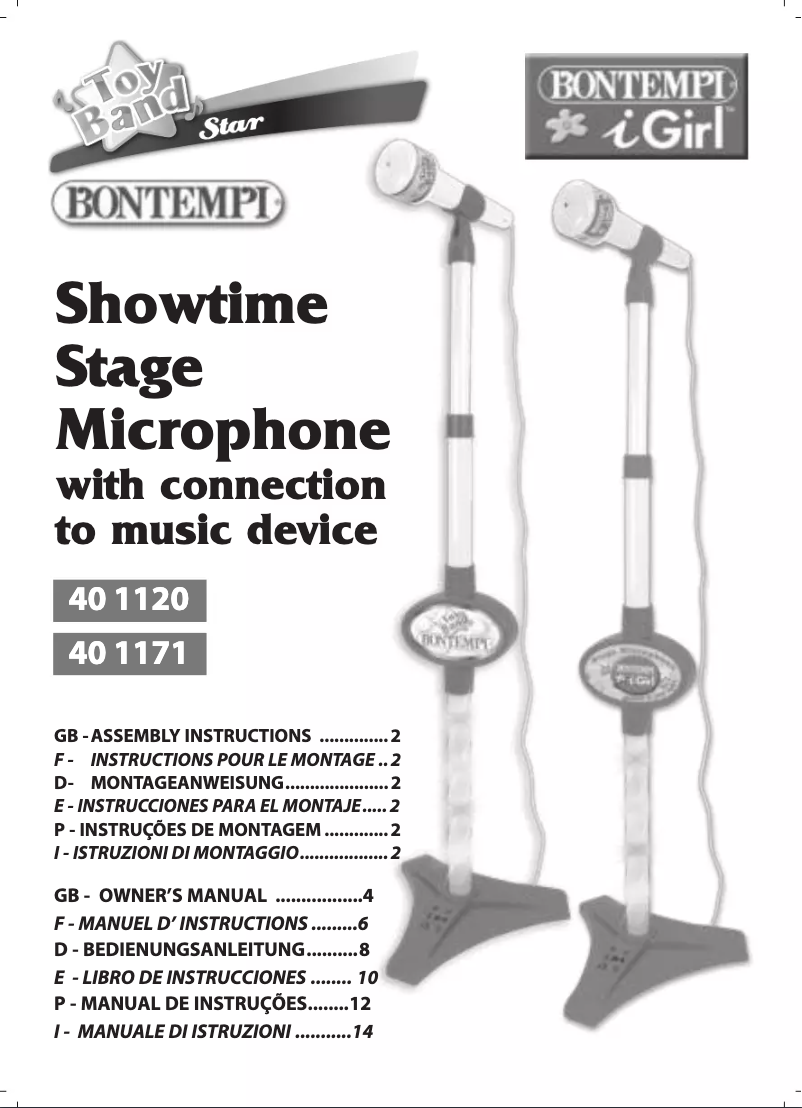 Image de la première page du manuel de l'appareil Stage