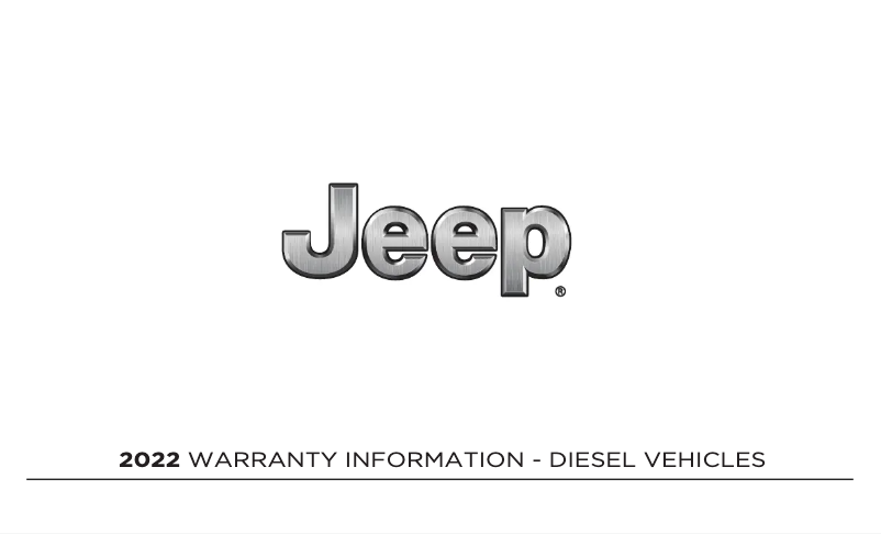 Page 1 de la notice Informations de garantie Jeep Gladiator (2022)