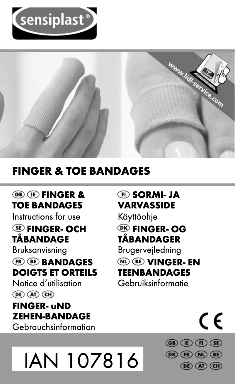 Page 1 de la notice Manuel utilisateur Sensiplast IAN 107816