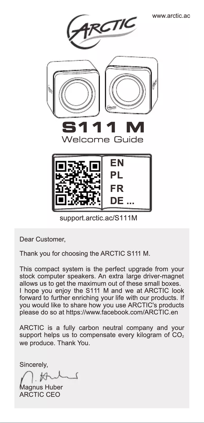 Page 1 de la notice Manuel utilisateur Arctic Cooling Cooling S111 M