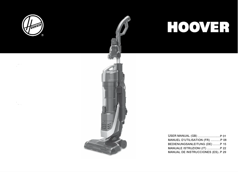 Página 1 del manual Manual de usuario Hoover Velocity Evo VE01 011