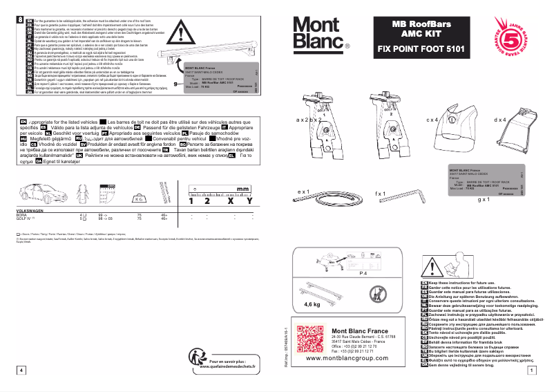 Page 1 de la notice Manuel utilisateur Mont Blanc AMC 5101