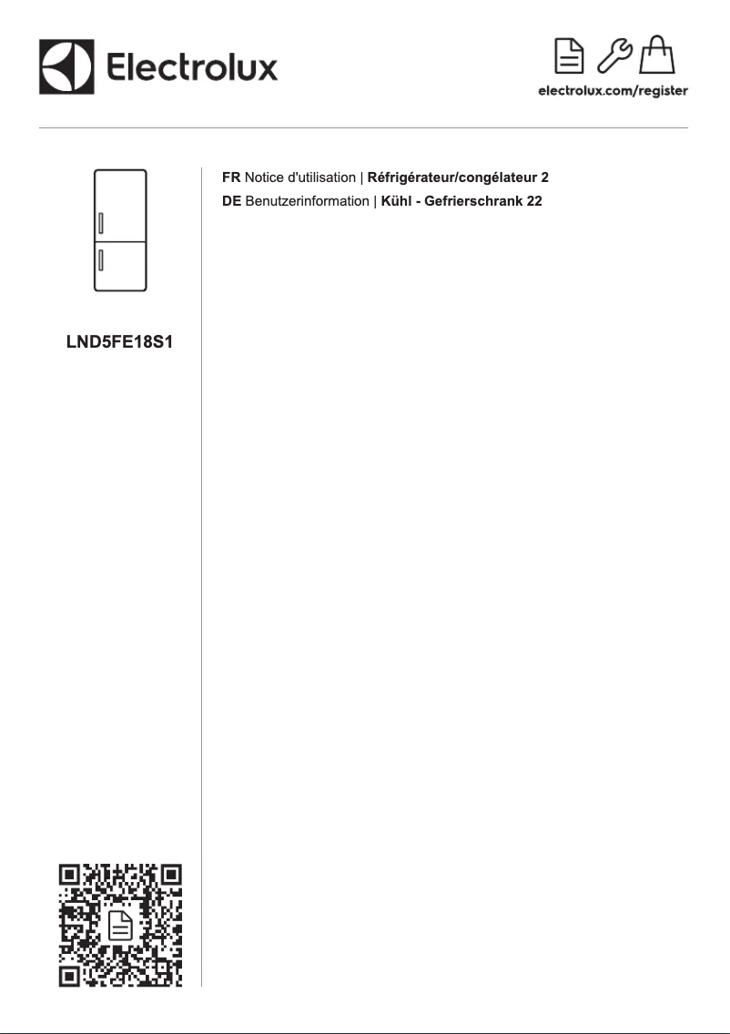 Page 1 de la notice Manuel utilisateur Electrolux LND5FE18S1