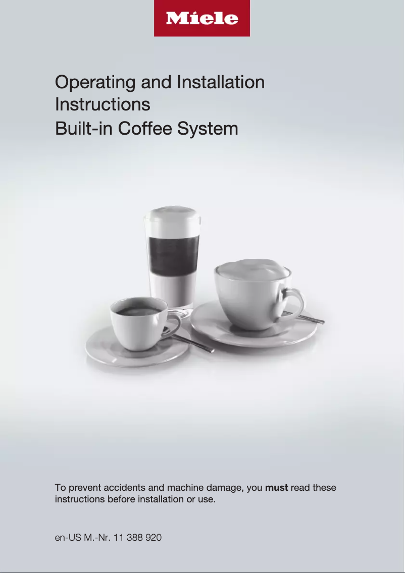 Page n°1 - Guide d'installation Miele CVA 7775