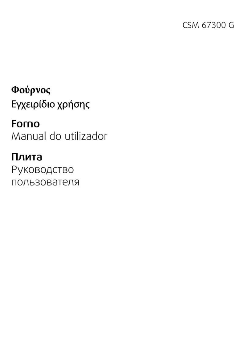 Page 1 de la notice Manuel utilisateur Beko CSM 67300 G