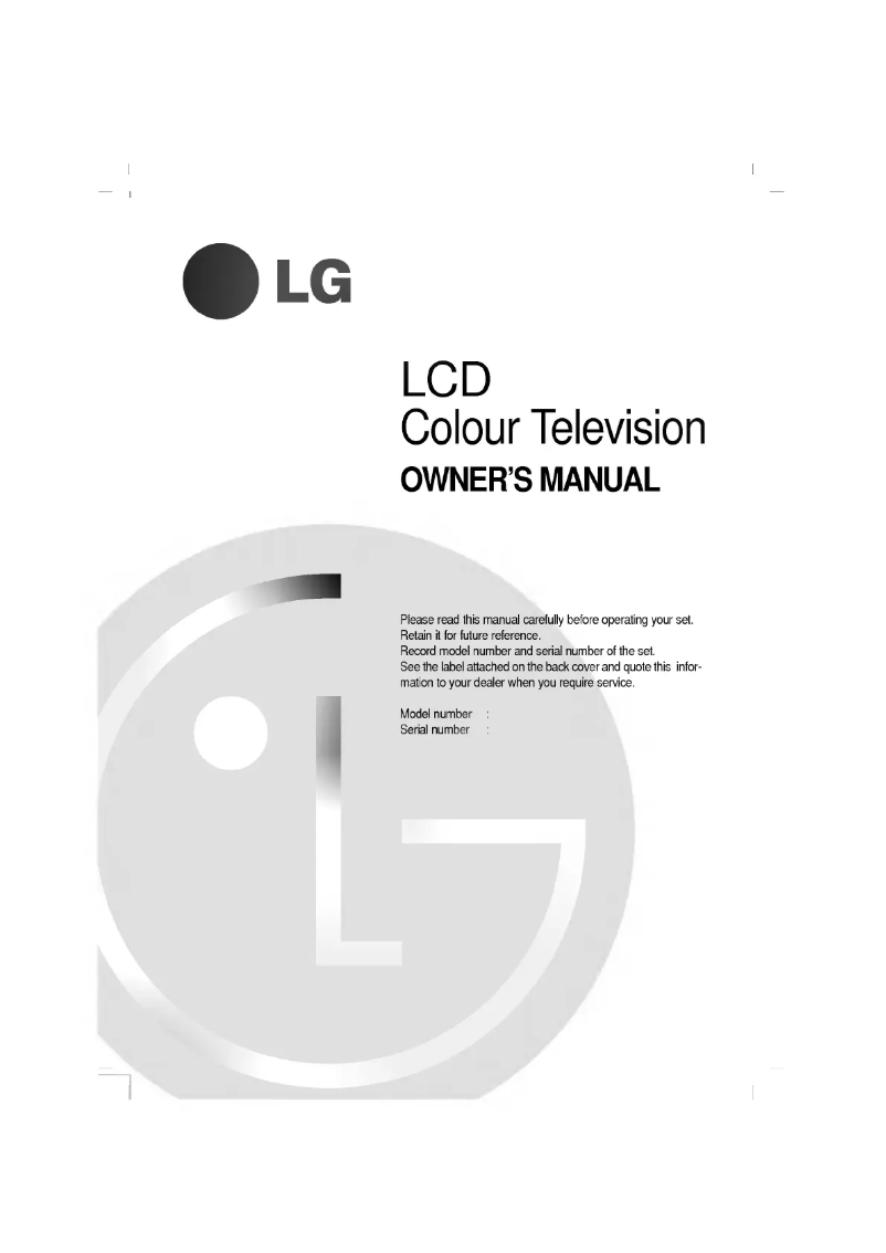 Página 1 del manual Manual de usuario LG RZ-20LA60
