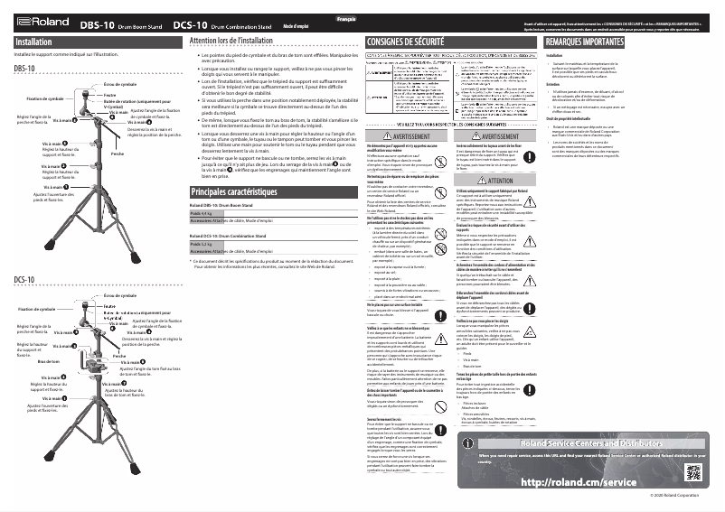 Page n°1 - Manuel utilisateur Roland DCS-10