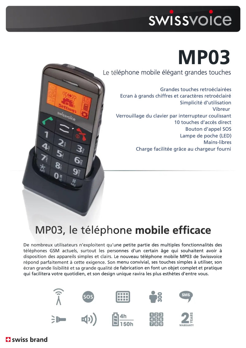 Page n°1 - Fiche technique Swissvoice MP-03