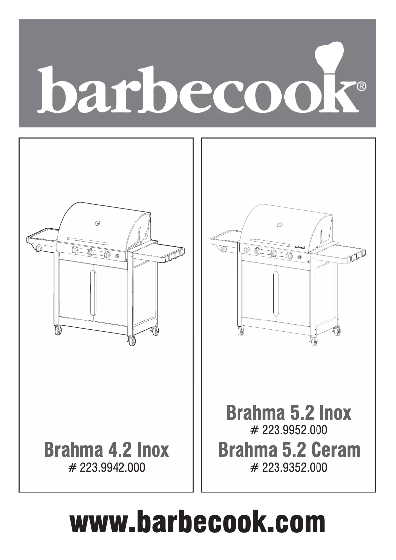 Page 1 of the manual User Manual Barbecook Brahma 5.2 Ceram