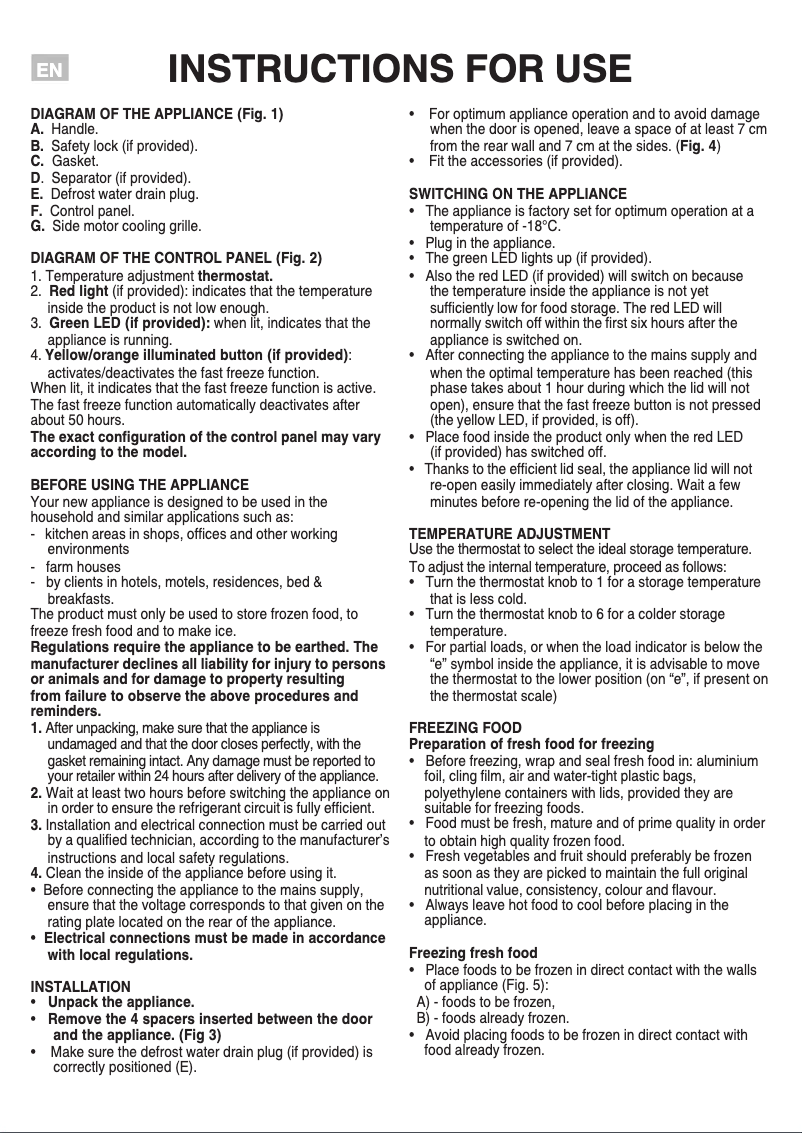 Page n°1 - Manuel utilisateur Indesit OS 1A 450 H