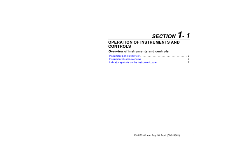 Image de la première page du manuel de l'appareil Echo (2005)