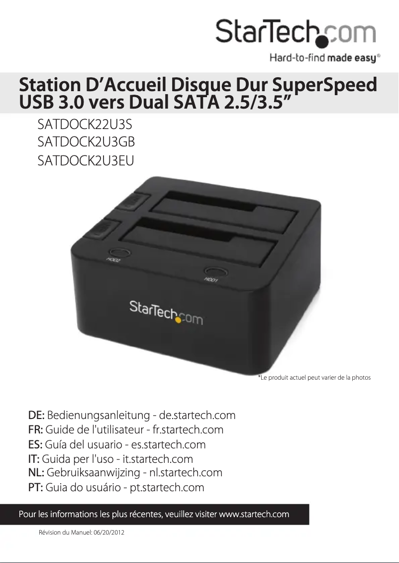 Image de la première page du manuel de l'appareil SATDOCK22U3S
