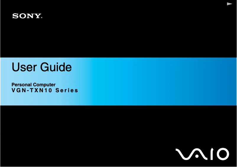 Page 1 de la notice Manuel utilisateur Sony VAIO VGN-TXN19P/L notebook
