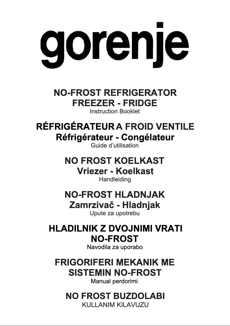 Page n°1 - Manuel utilisateur Gorenje NRF7181AW