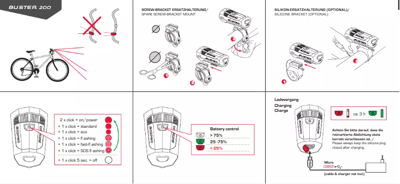 Imagen de la primera página del manual del dispositivo Buster 200