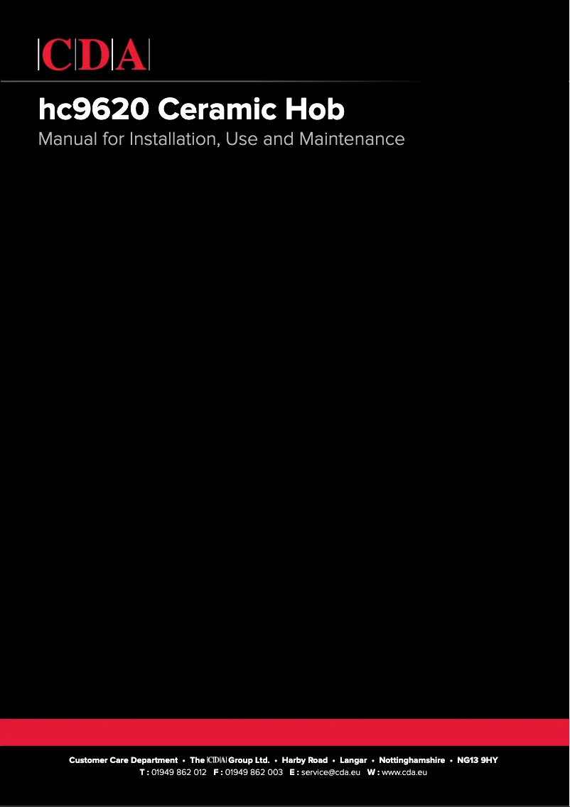Página 1 del manual Manual de usuario CDA HC9620
