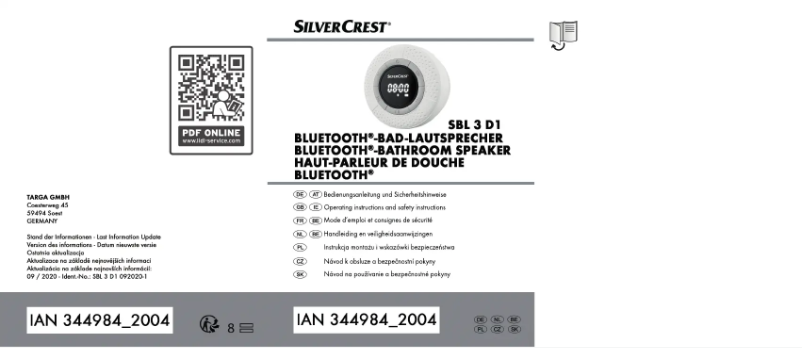 Image de la première page du manuel de l'appareil SBL 3 D1
