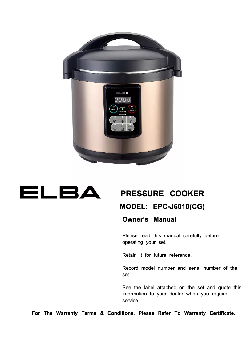 Image de la première page du manuel de l'appareil EPC-J6010(CG)