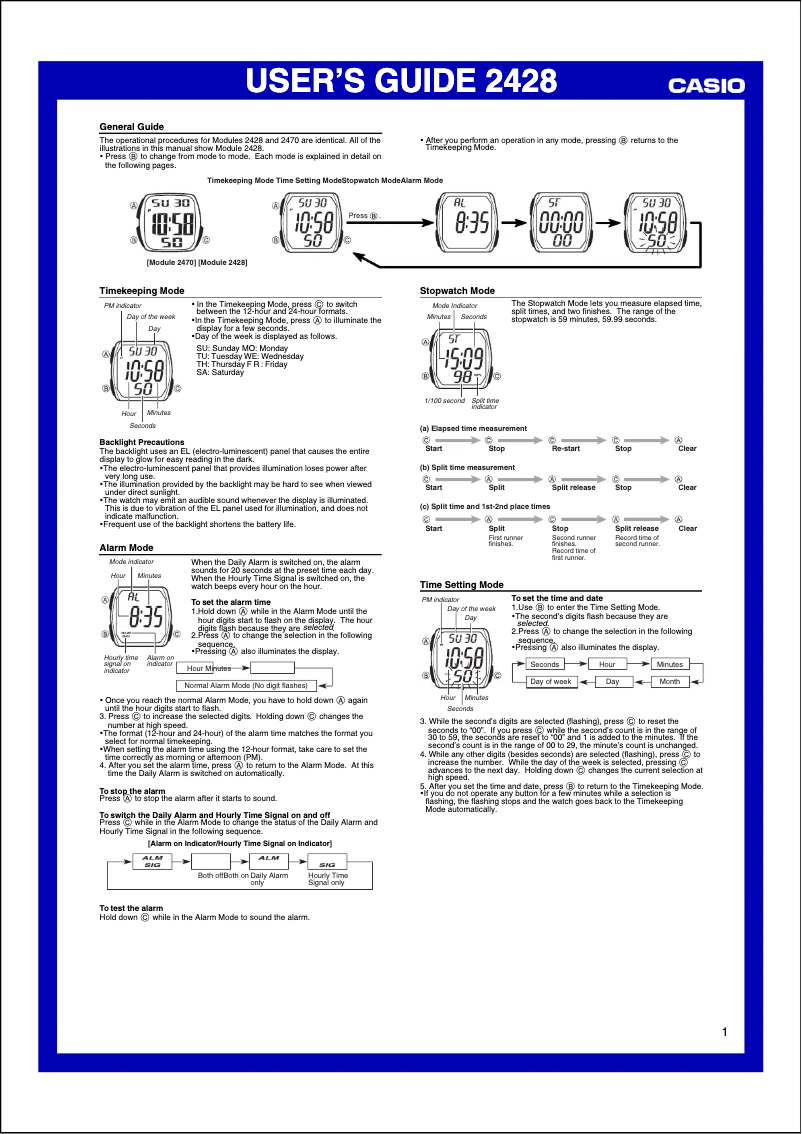 Image de la première page du manuel de l'appareil FE10-1A