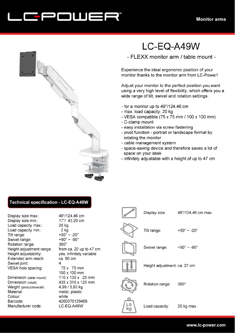 Page n°1 - Fiche technique LC-Power LC-EQ-A49W