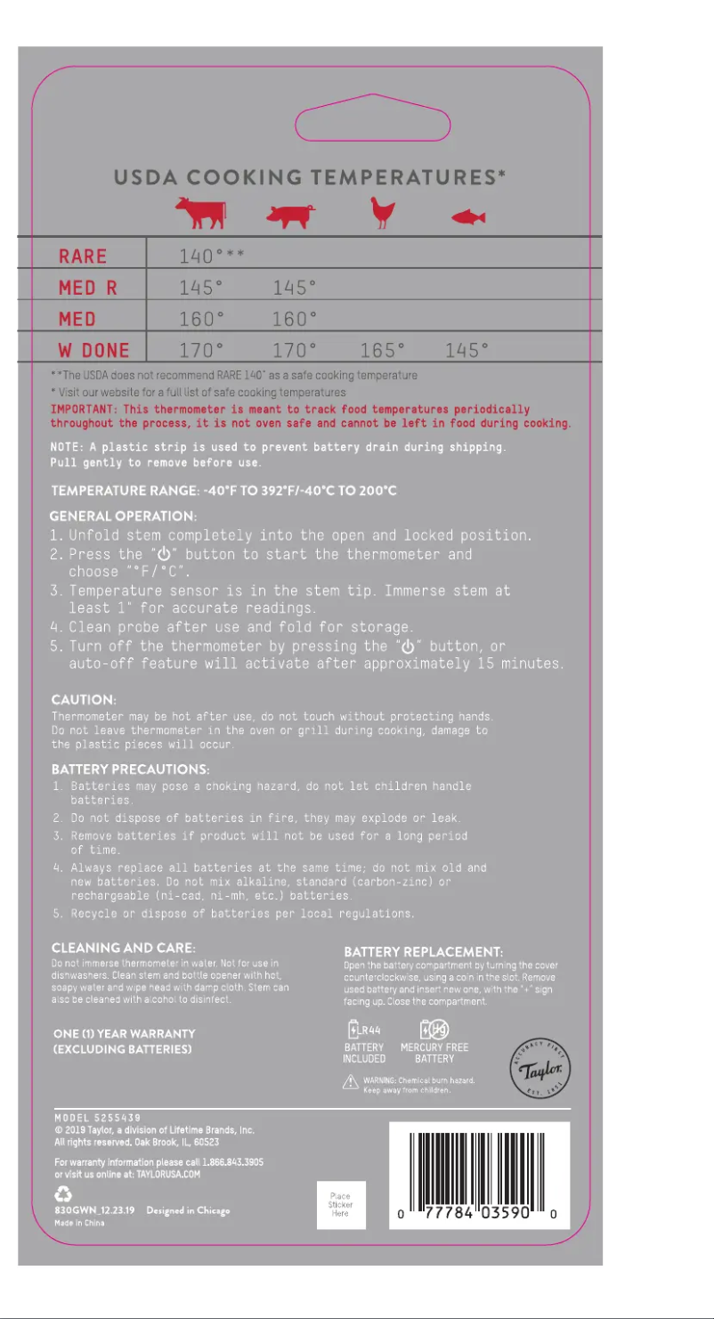 Image de la première page du manuel de l'appareil 5255439