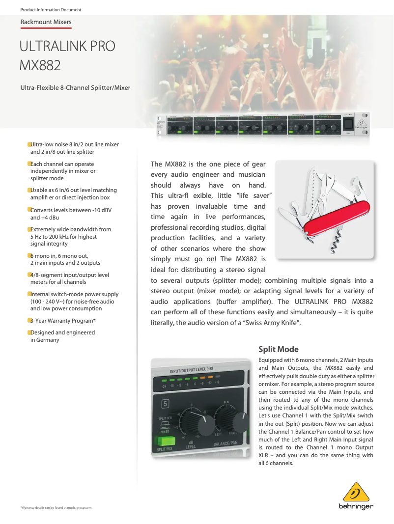 Image de la première page du manuel de l'appareil Ultralink Pro MX882