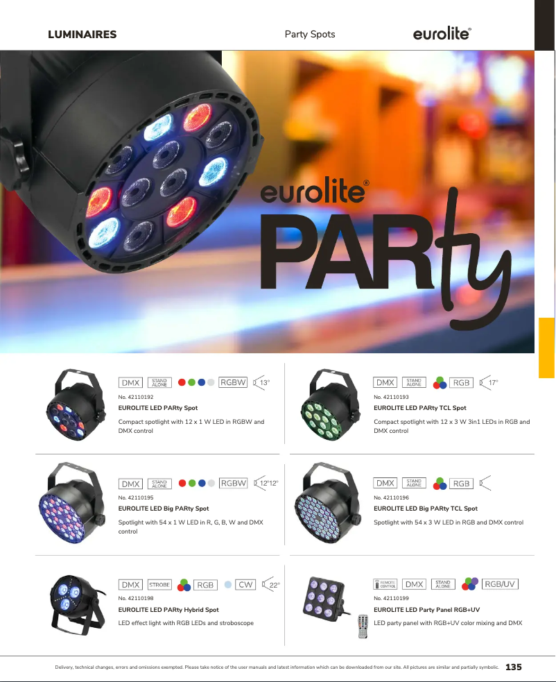 Image de la première page du manuel de l'appareil LED PARty TCL Spot