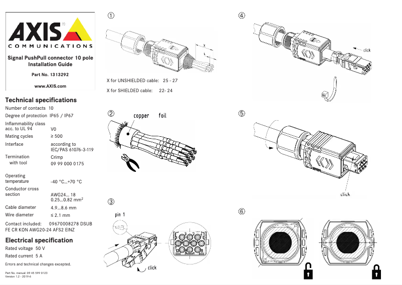 Page 1 de la notice Guide d'installation Axis P5655-E 50HZ