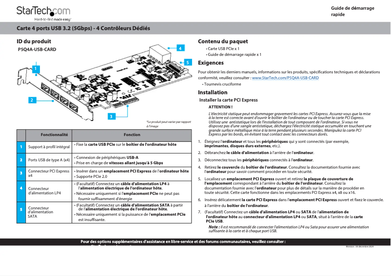 Image de la première page du manuel de l'appareil P5Q4A-USB-CARD