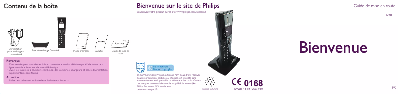 Page 1 of the manual Quick Start Guide Philips Design collection ID9650B