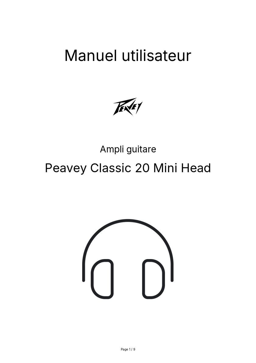 Image de la première page du manuel de l'appareil Classic 20 Mini Head