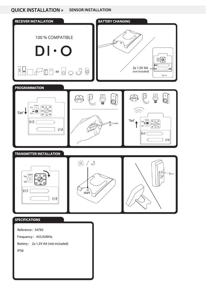 Page n°1 - Manuel utilisateur DiO 54783