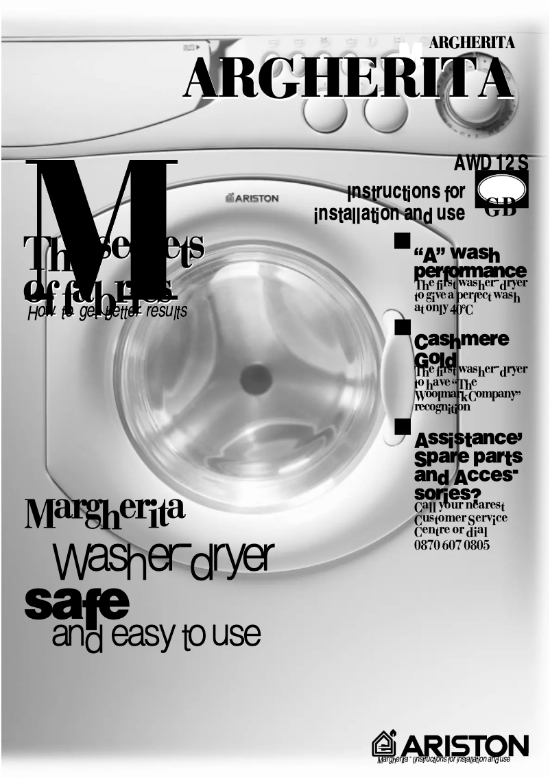 Page n°1 - Manuel utilisateur Ariston Thermo AWD12S